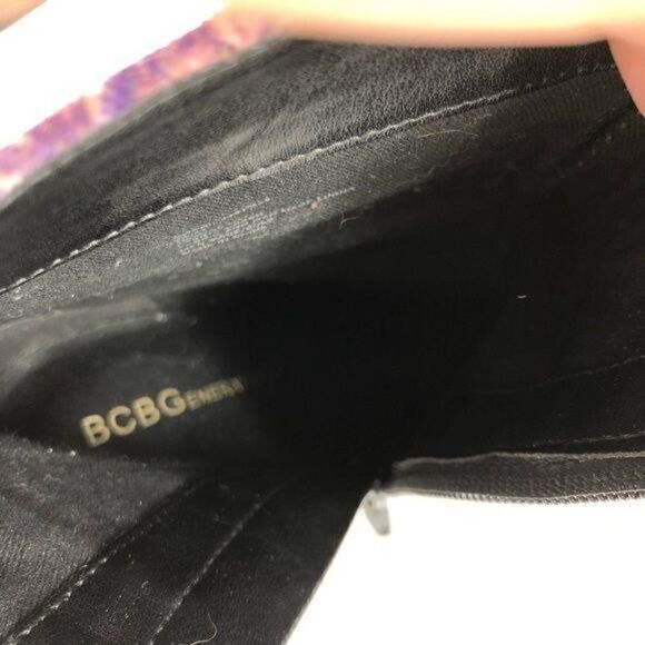 BCBGeneration Retro‎ 70's Glam GoGo Purple Velvet Asian Print Ankle Boots Sz 7 - Picture 9 of 10